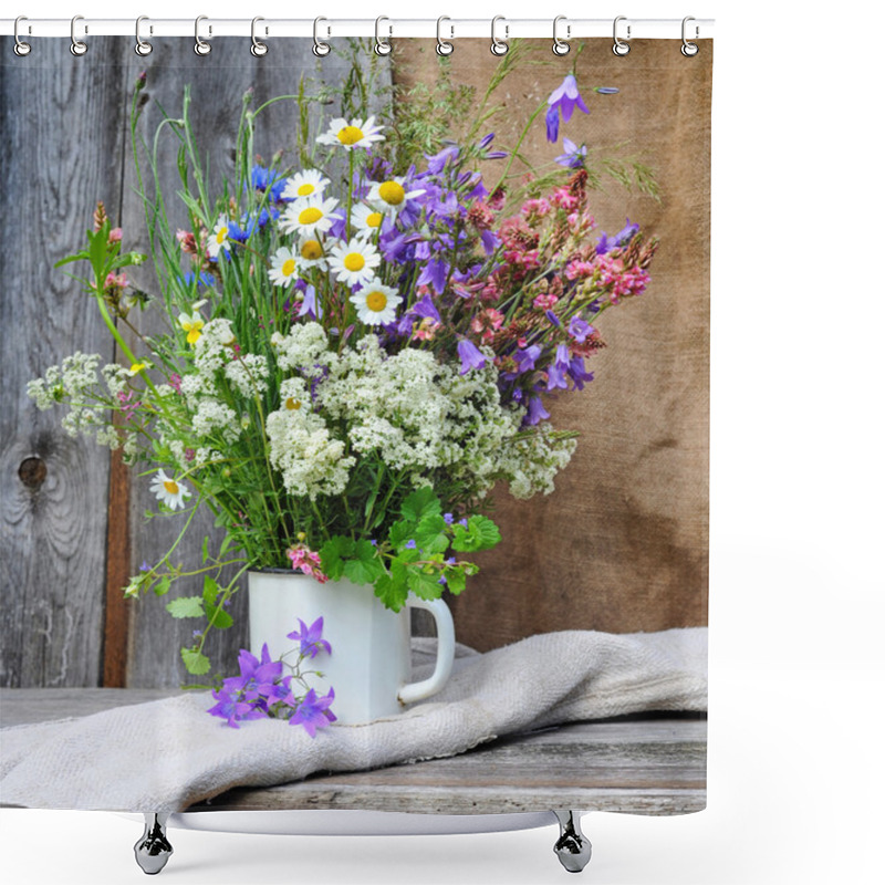 Personality  Beautiful Bouquet Of Bright Wildflowers Shower Curtains