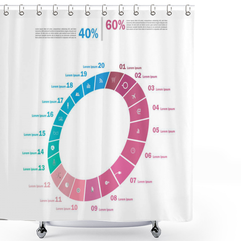 Personality  Set Of Business Cycle Flow Diagrams, Pie Chart For Documents,rep Shower Curtains