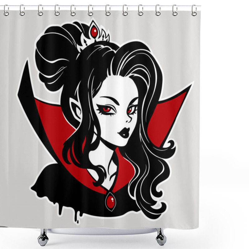 Personality  Cute Vampire Woman In Classic Vampire Cloak Shower Curtains