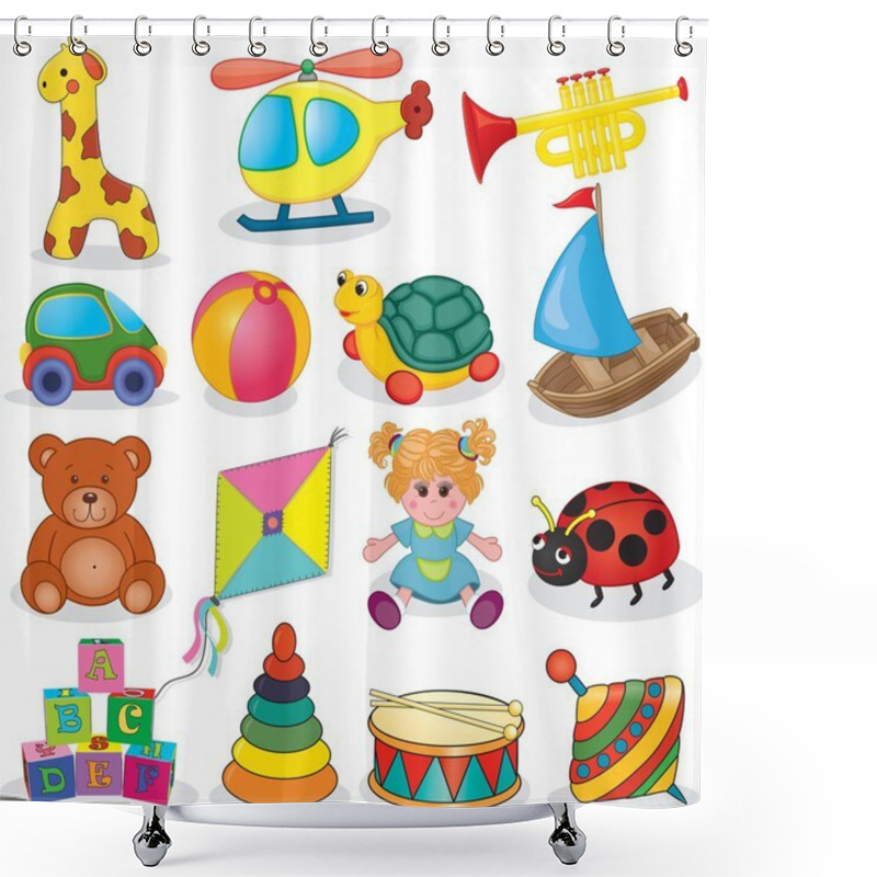 Personality  Baby's Toys Set Shower Curtains