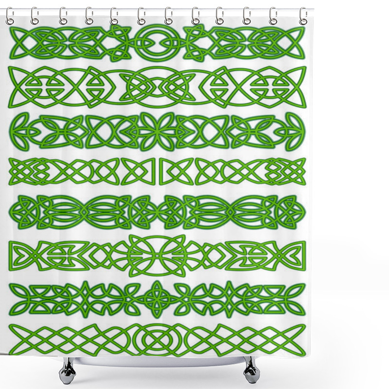 Personality  Floral Celtic Borders With Traditional Ornament Shower Curtains