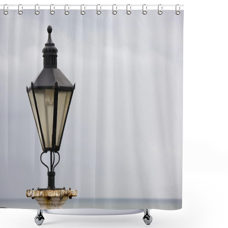 Personality  Old Street Light On The Beachfront Shower Curtains