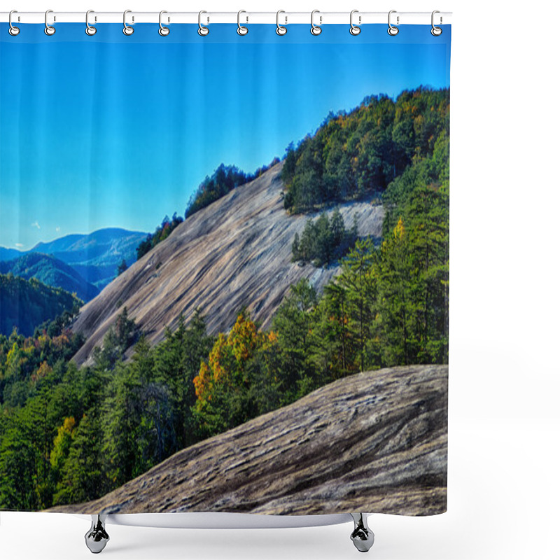 Personality  Stone Mountain North Carolina Scenery During Autumn Season Shower Curtains