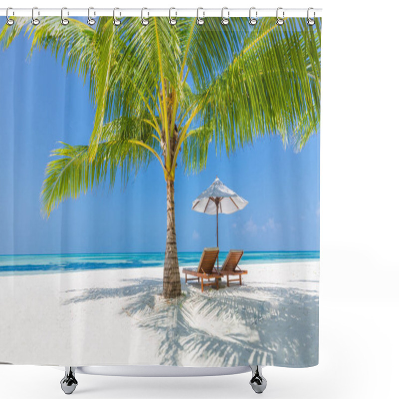 Personality  Beautiful Summer Beach Holiday And Vacation Concept. Inspirational Tropical Beach. Moody Landscape Shower Curtains