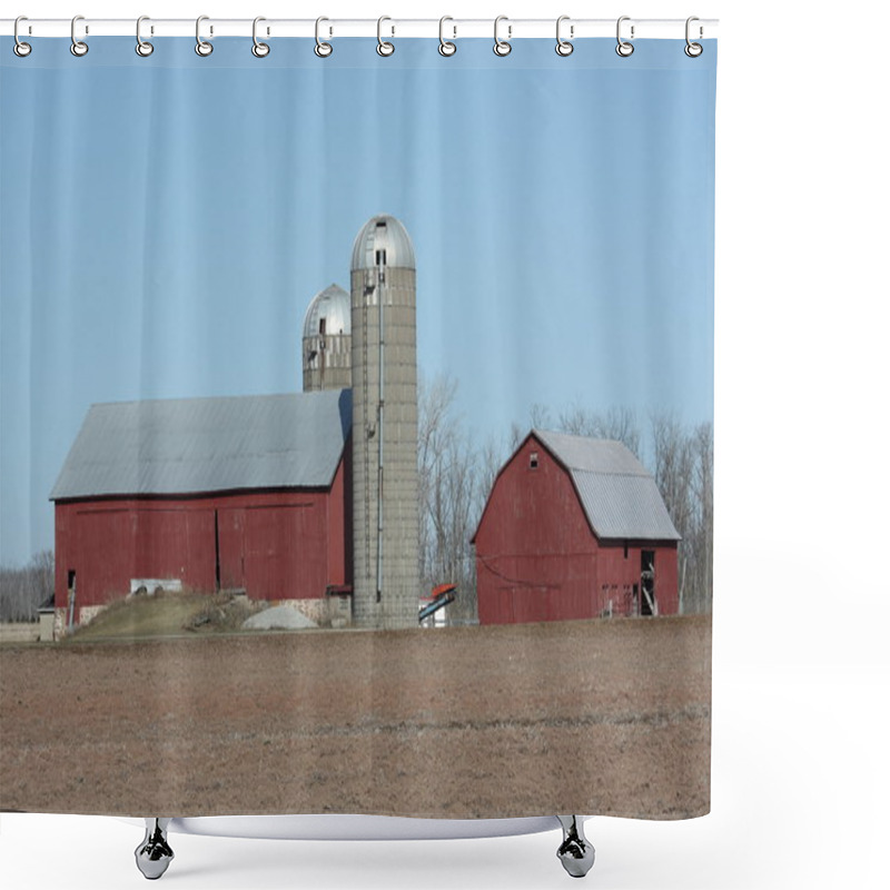 Personality  Rural Wisconsin Farm And Barns Shower Curtains