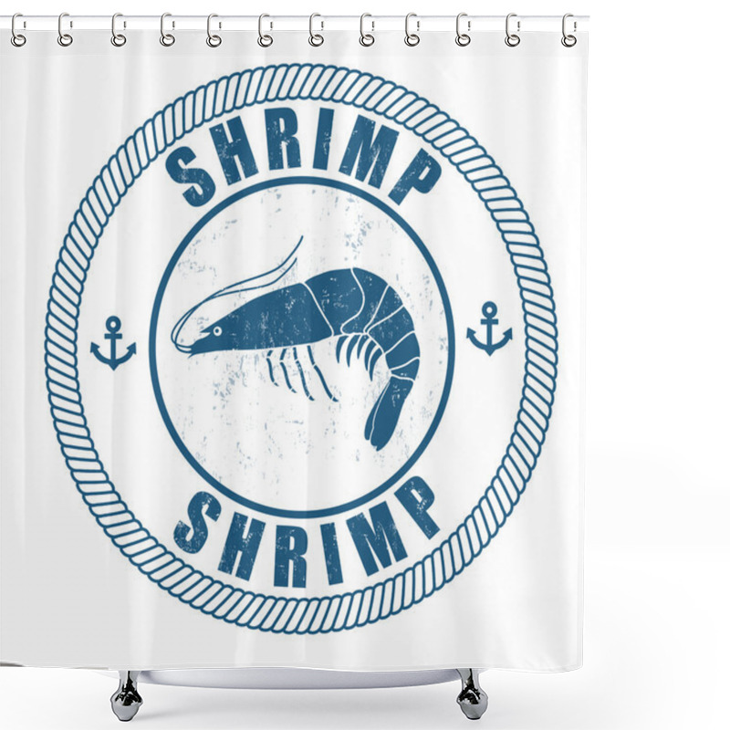 Personality  Shrimp Stamp Shower Curtains