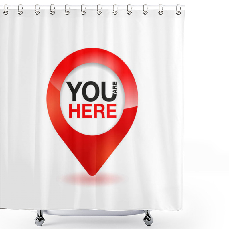 Personality  You Are Here Icon Shower Curtains