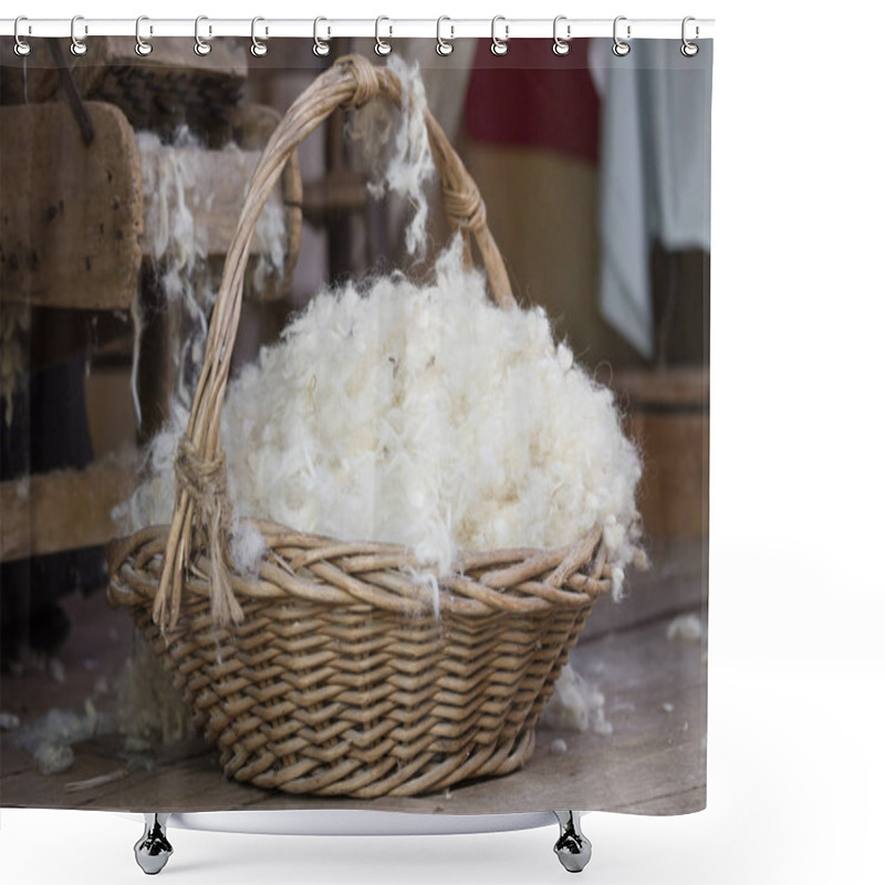 Personality  Wool In Basket In The Ancient Hut Shower Curtains