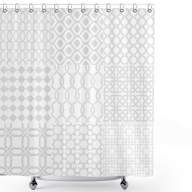 Personality  Seamless White Geometric Background Shower Curtains