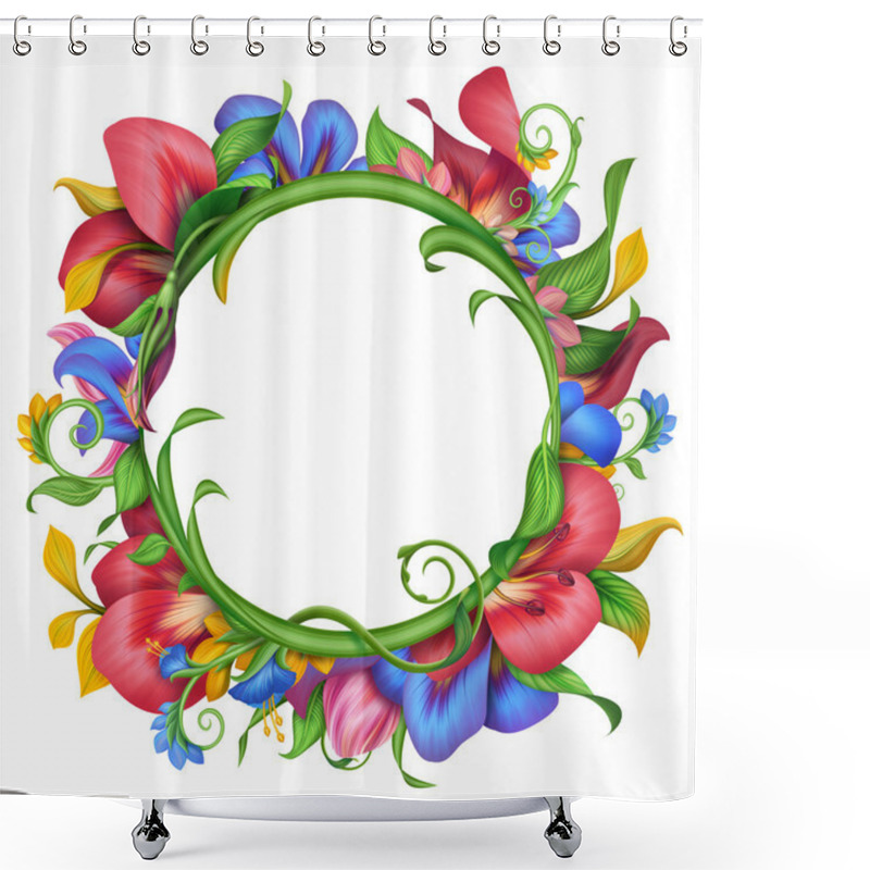 Personality  Flower Frame Shower Curtains