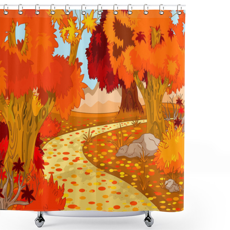 Personality  Autumn Forest Landscape Shower Curtains