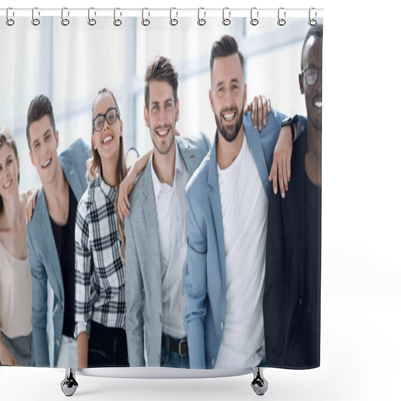 Personality  Professional Business Lawyer Team Standing Together As A Group Shower Curtains