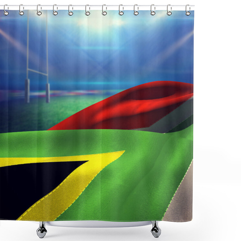 Personality  Waving Flag Of South Africa Shower Curtains