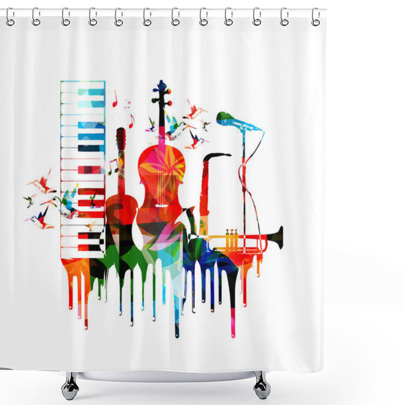 Personality  Musical Instruments Background Shower Curtains