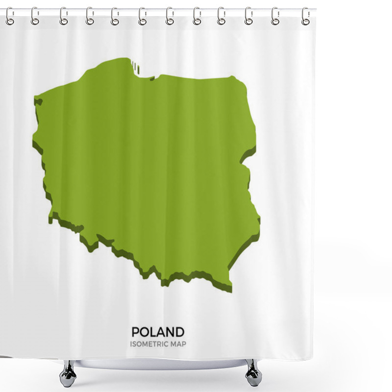 Personality  Isometric Map Of Poland Detailed Vector Illustration Shower Curtains