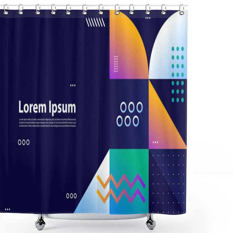 Personality  Minimal Geometric Background. Dynamic Shapes Composition. Graphic Design Element Shower Curtains