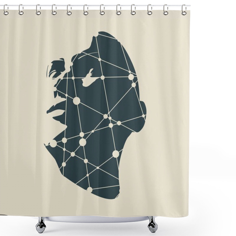 Personality  Silhouette Of A Female Head. Shower Curtains