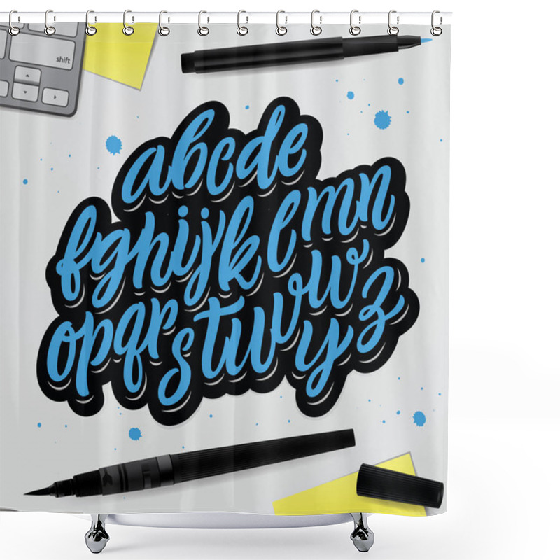 Personality  Handwritten Alphabet For Design Shower Curtains