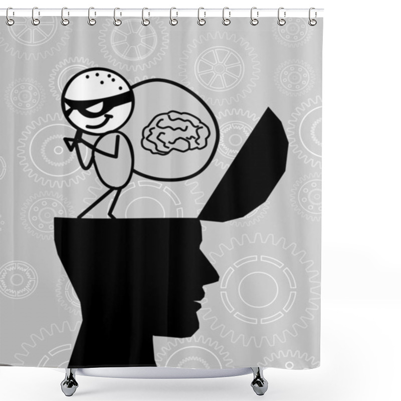 Personality  Thief Take The Brain Head Shower Curtains