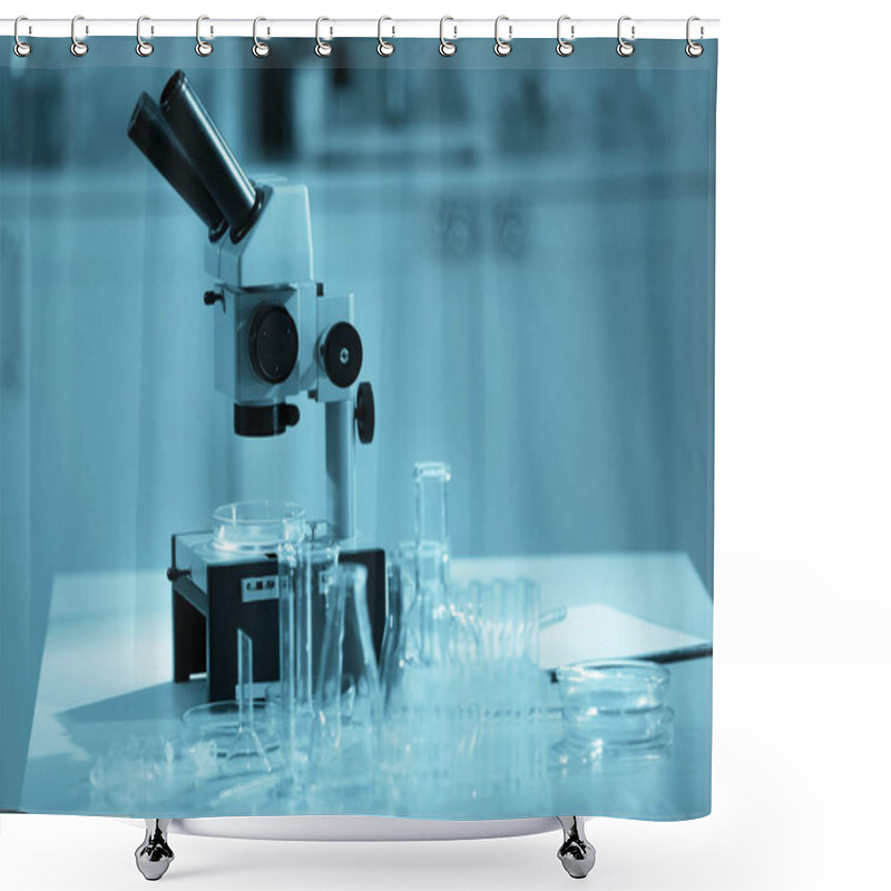 Personality  Microscope And Test Tubes  Shower Curtains