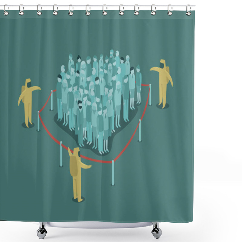 Personality  ��Danger Of Pandemia��concept Flat Vector Illustration  Shower Curtains