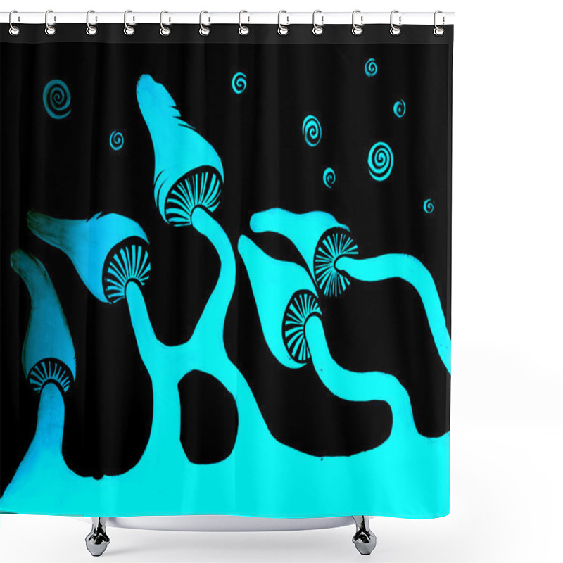 Personality  Painted Mushrooms Shower Curtains