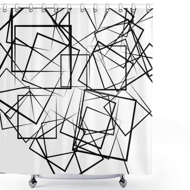 Personality  Abstract Square, Rectangle Shapes Background Shower Curtains