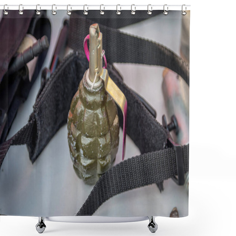 Personality  Old Soviet Hand Grenade F1. Shower Curtains