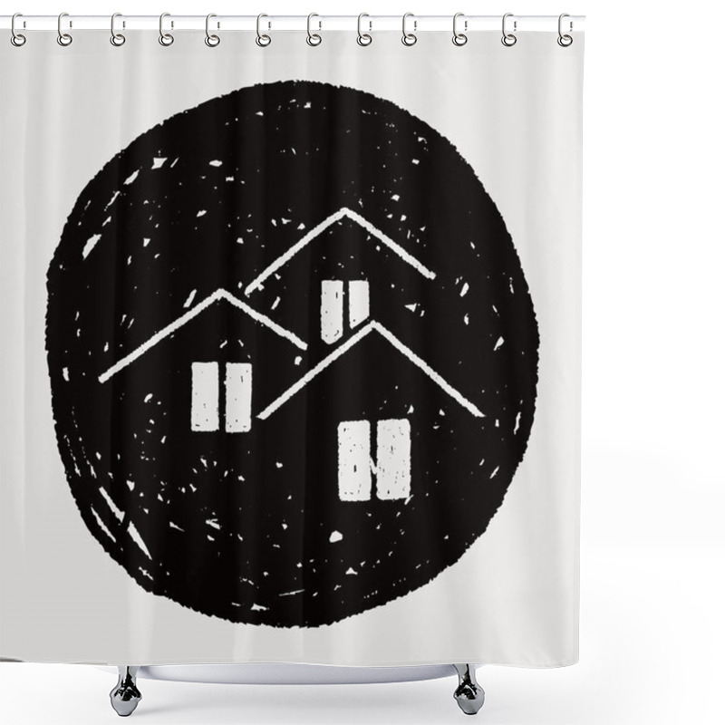 Personality  Doodle House Shower Curtains