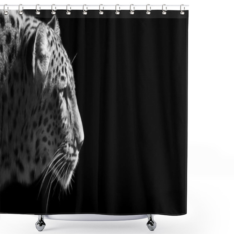 Personality  Leopard Portrait Banner Shower Curtains