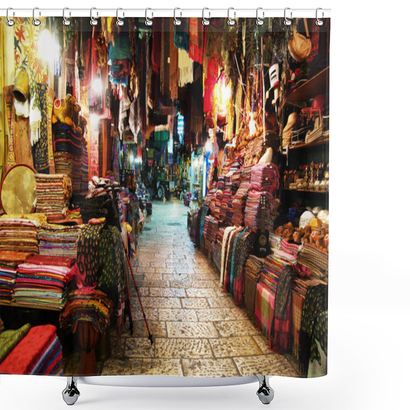 Personality  Market In Jerusalem Shower Curtains