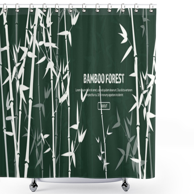 Personality  Bamboo Forest Set. Nature. Japan., China. Plant. Green Tree With Leaves. Rainforest In Asia. Shower Curtains