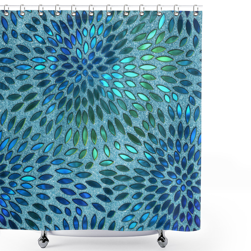 Personality  Seamless Texture With Flowers Pattern, Stained Glass Effect, 3d Illustration Shower Curtains