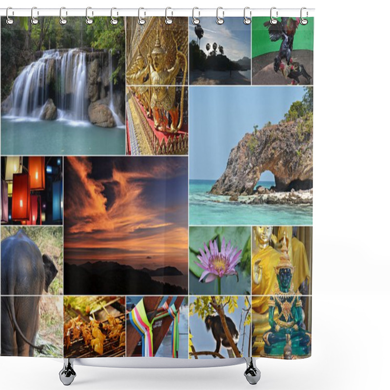 Personality  Thailand Collage Shower Curtains