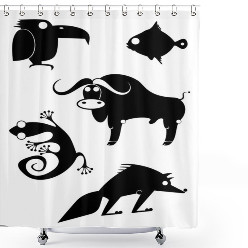 Personality  Art Animal Silhouettes Collection For Design Shower Curtains