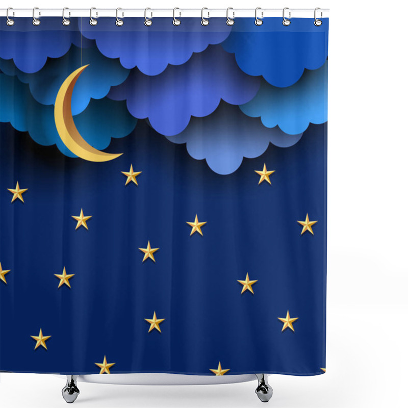 Personality  Paper Clouds On Night Sky  Shower Curtains