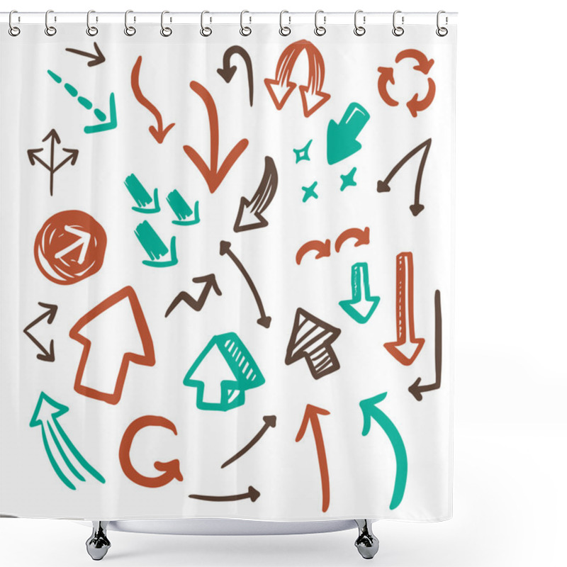 Personality  Lovely Doodle Style Arrows Set Shower Curtains