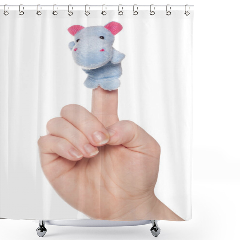 Personality  Single Hippo Finger Puppet Shower Curtains