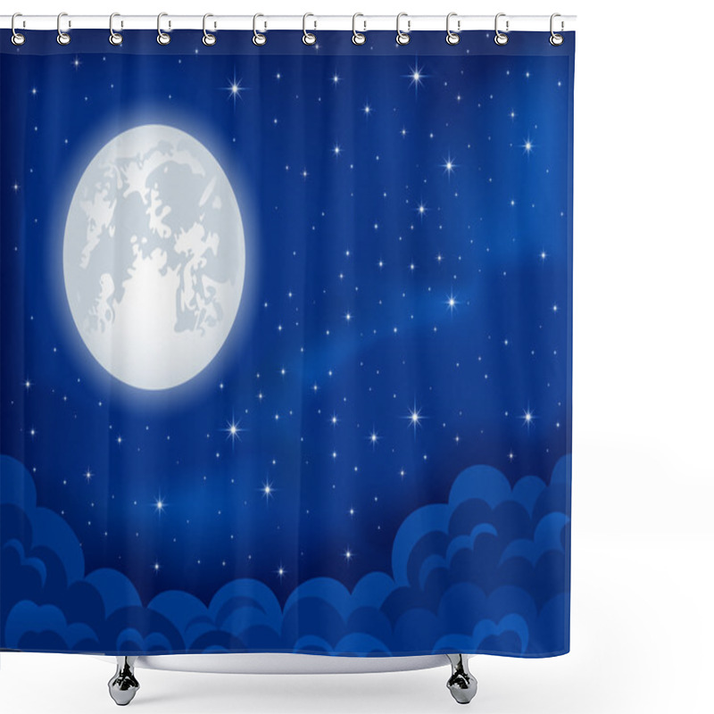 Personality  Moonlight Shower Curtains