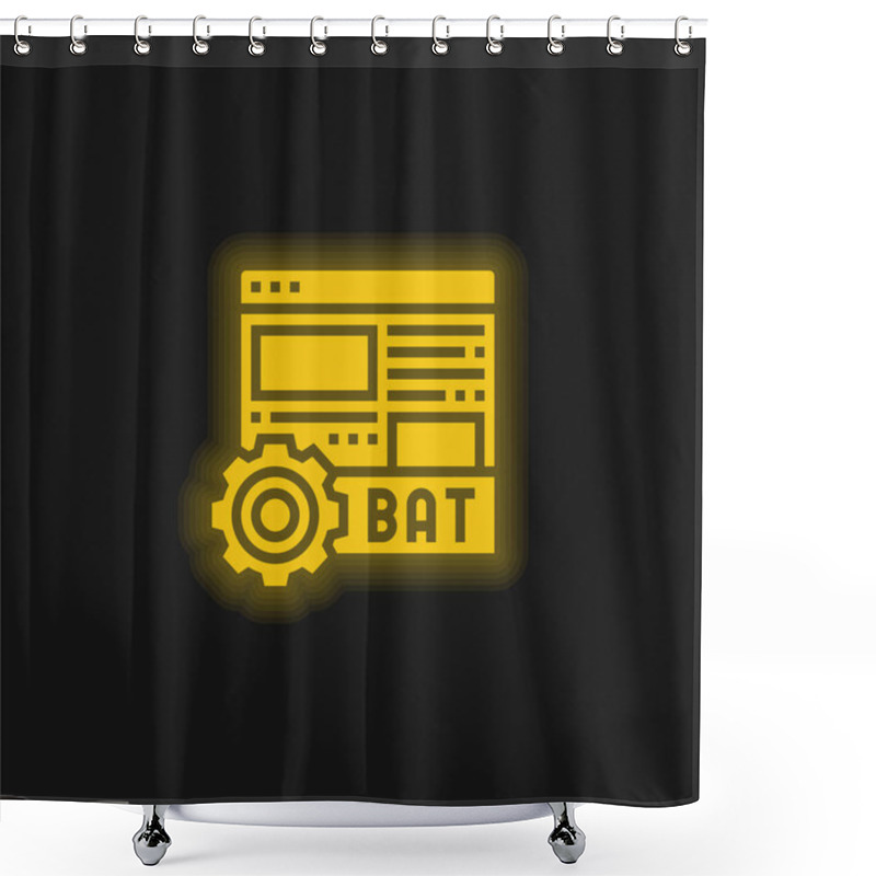 Personality  Batch Yellow Glowing Neon Icon Shower Curtains