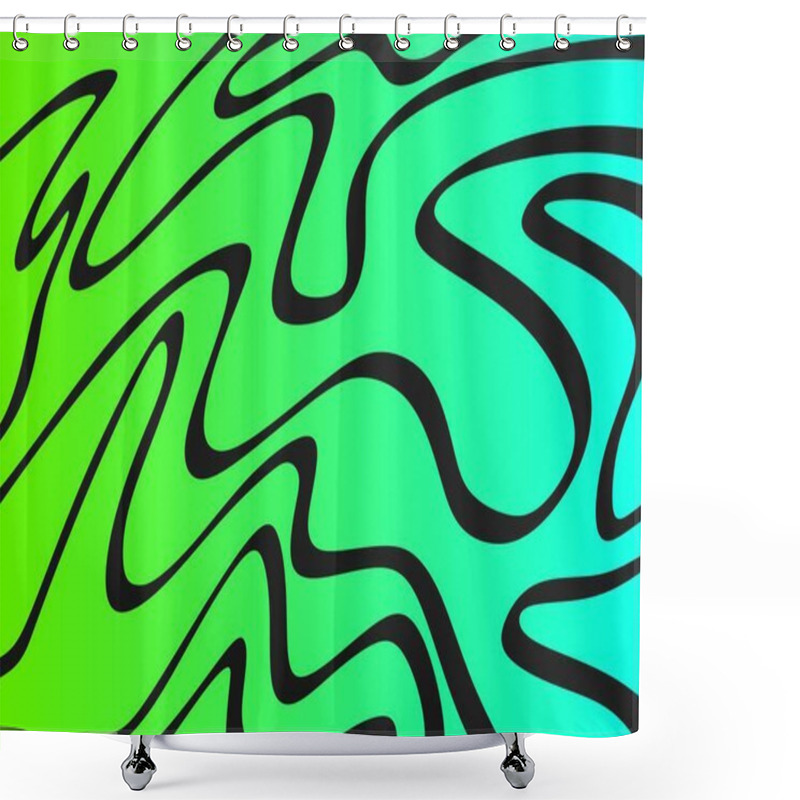 Personality  Minimalist Background With Cute Gradient Wavy Lines Pattern Shower Curtains