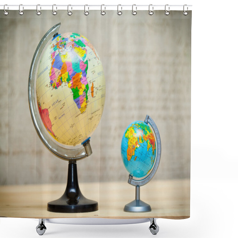 Personality  School Globe. Continent Africa Shower Curtains