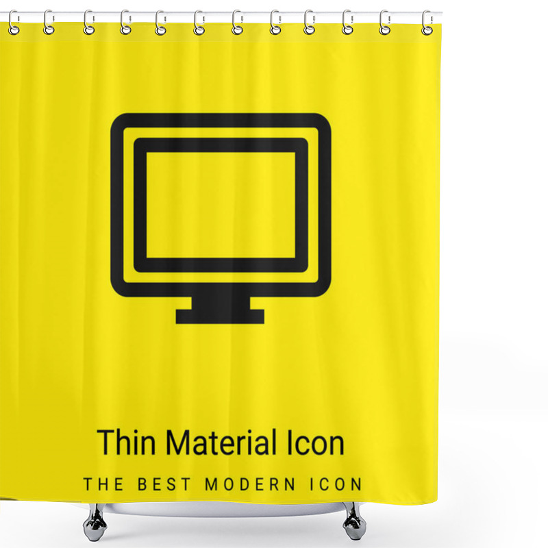 Personality  Big Computer Monitor Minimal Bright Yellow Material Icon Shower Curtains