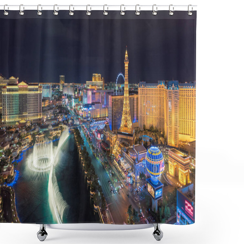 Personality  Aerial View Of Las Vegas Strip At Night  Shower Curtains