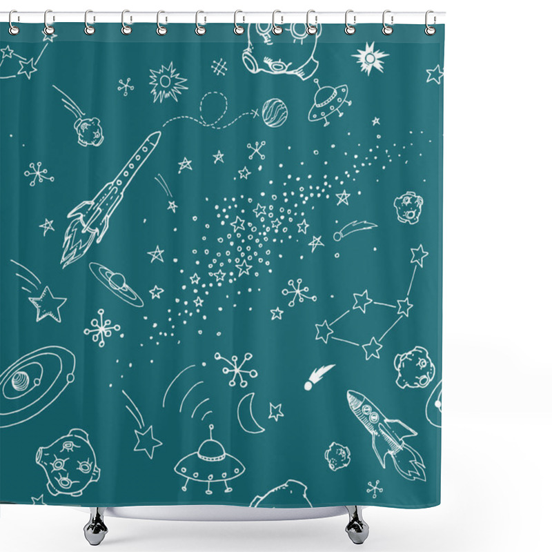 Personality  Space Pattern Shower Curtains