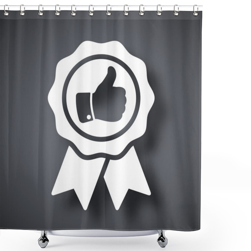 Personality  Badge With Thumbs Up Icon Shower Curtains