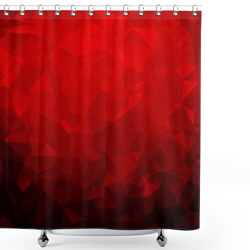 Personality  Red Abstract Polygon Pattern Shower Curtains