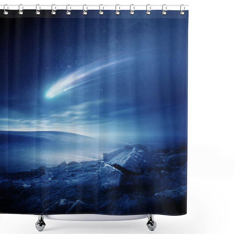 Personality  Night Sky Comet Shower Curtains