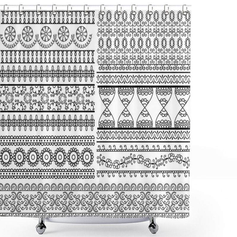 Personality  Henna Tattoo Borders Shower Curtains