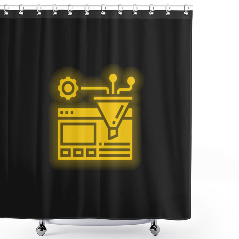 Personality  Algorithm Yellow Glowing Neon Icon Shower Curtains